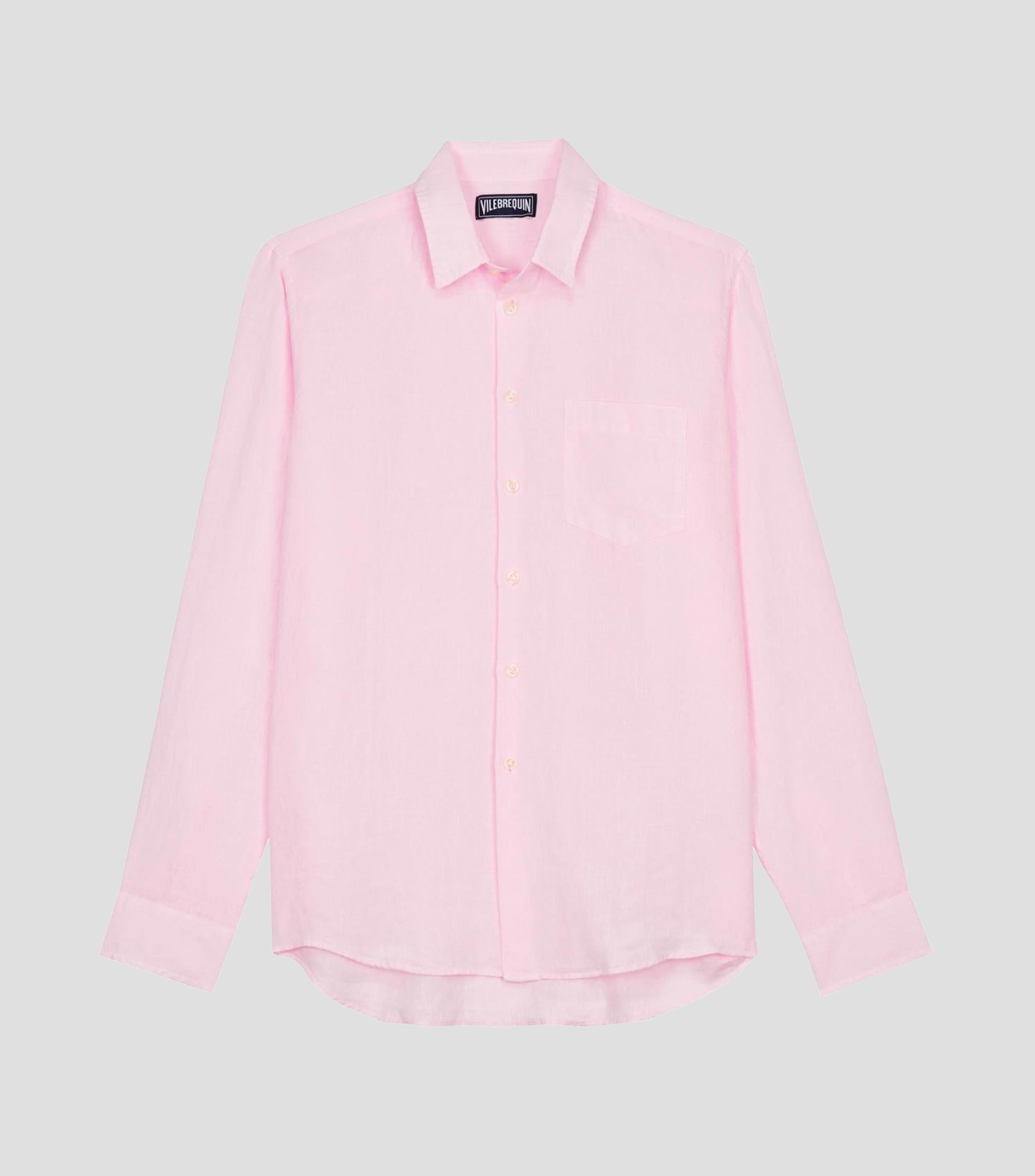 Camisa lisa manga larga Hombre